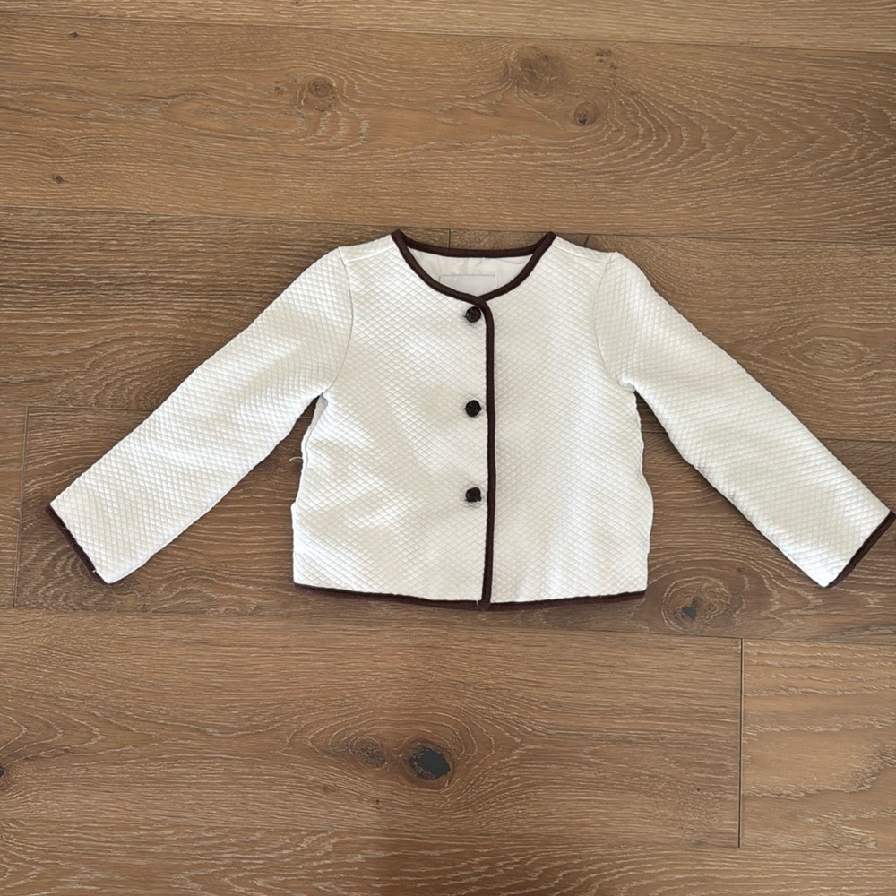 Size 3/4 - Janie and Jack quilted white lined coat